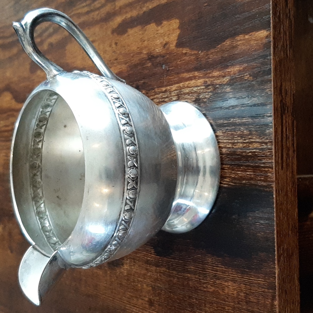 Vintage 1883 F.B. ROGERS SILVER CO. Silverplate Footed Creamer 1602